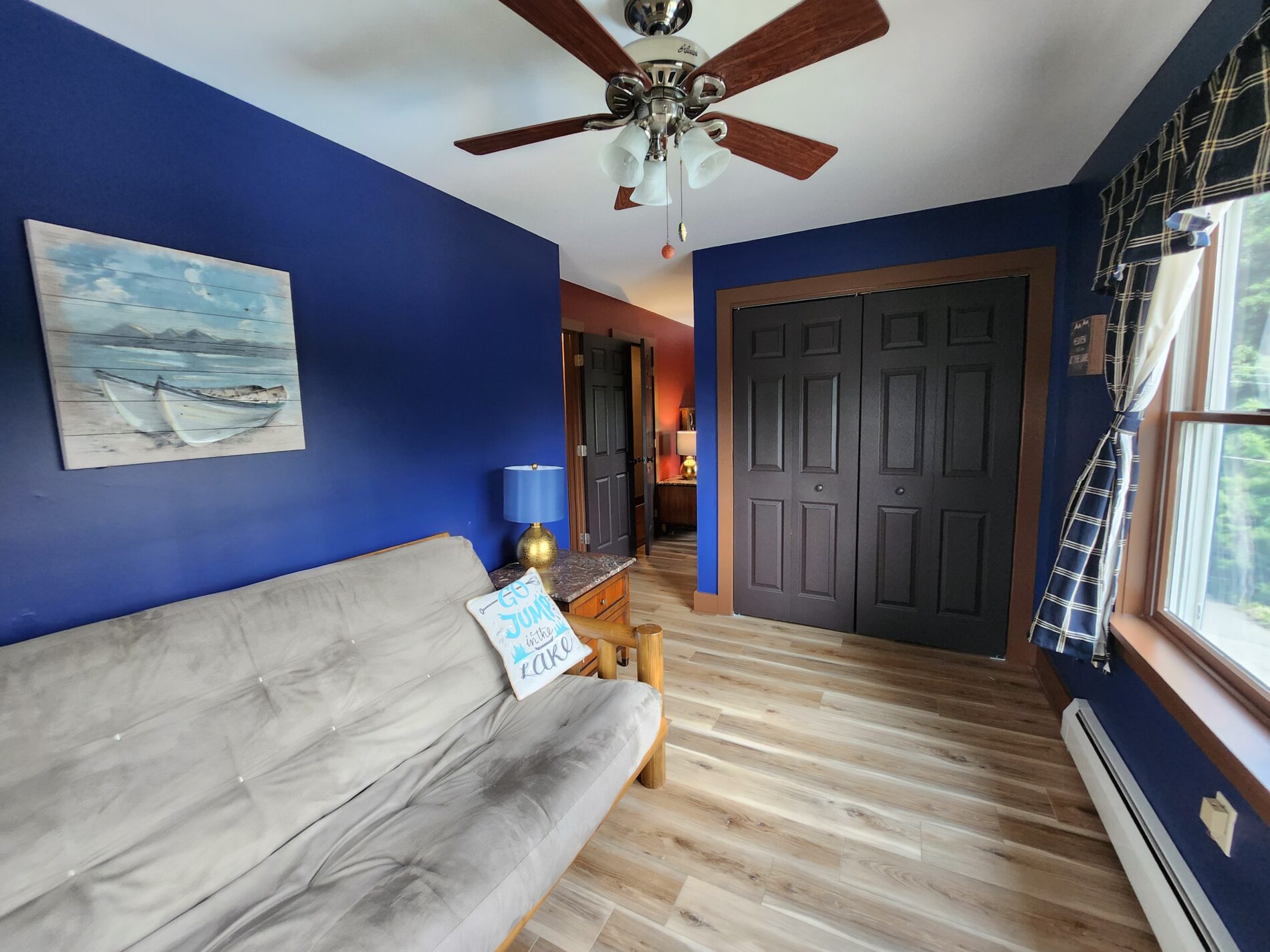 couch in front of window