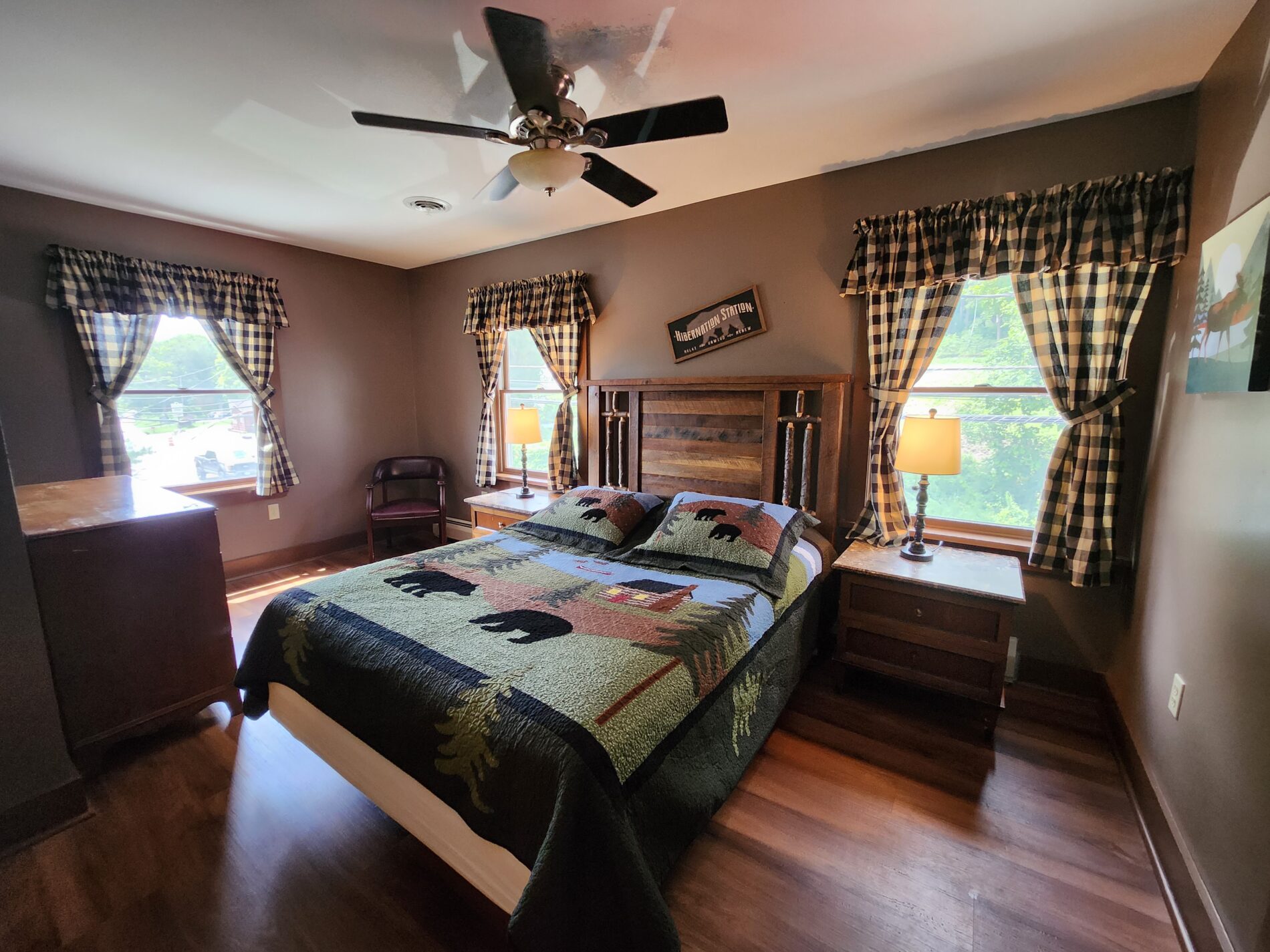 bedroom with adirondack bedspread