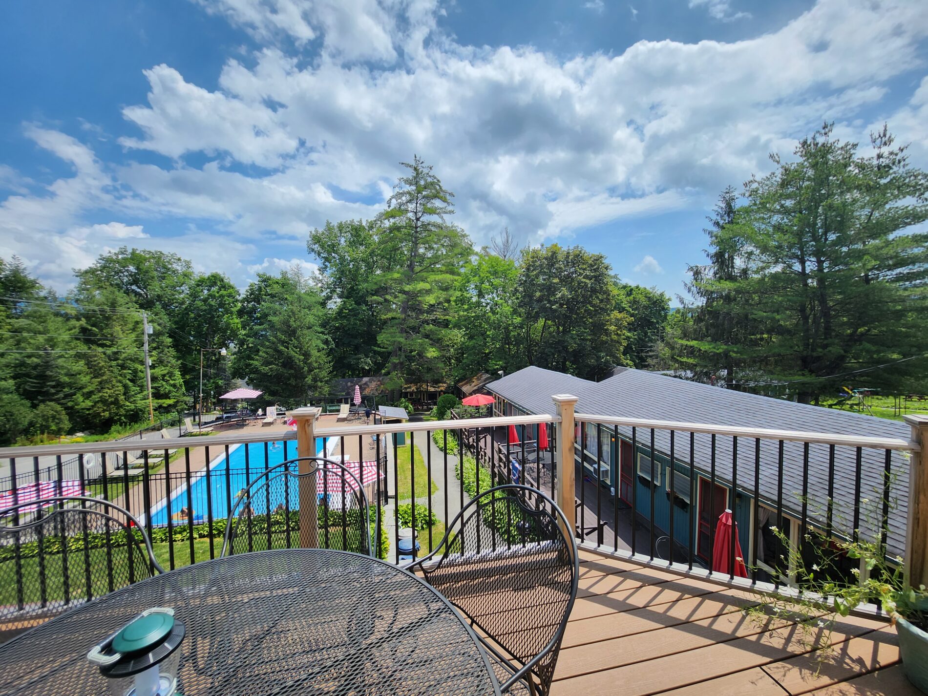 view of pool from deck