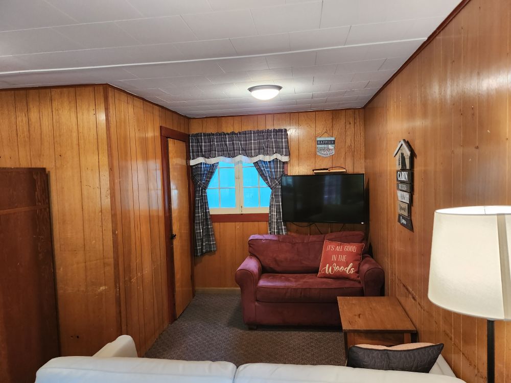living room in cabin